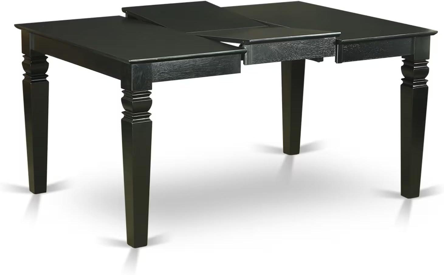 WEAN5-BCH-W East West Furniture 5 Piece Kitchen Table Set- a Dining Table and 4 Chairs, Black & Cherry(Seat Type Options) WEAN5-BCH-LC