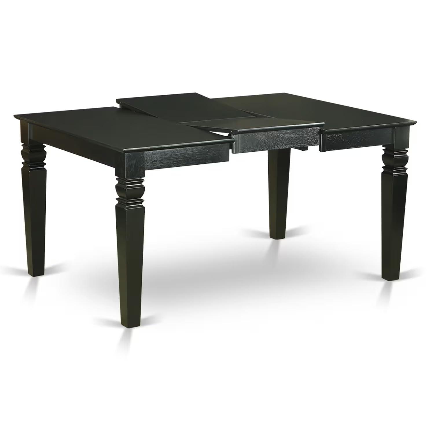 WEAN5-BCH-W East West Furniture 5 Piece Kitchen Table Set- a Dining Table and 4 Chairs, Black & Cherry(Seat Type Options) WEAN5-BCH-LC