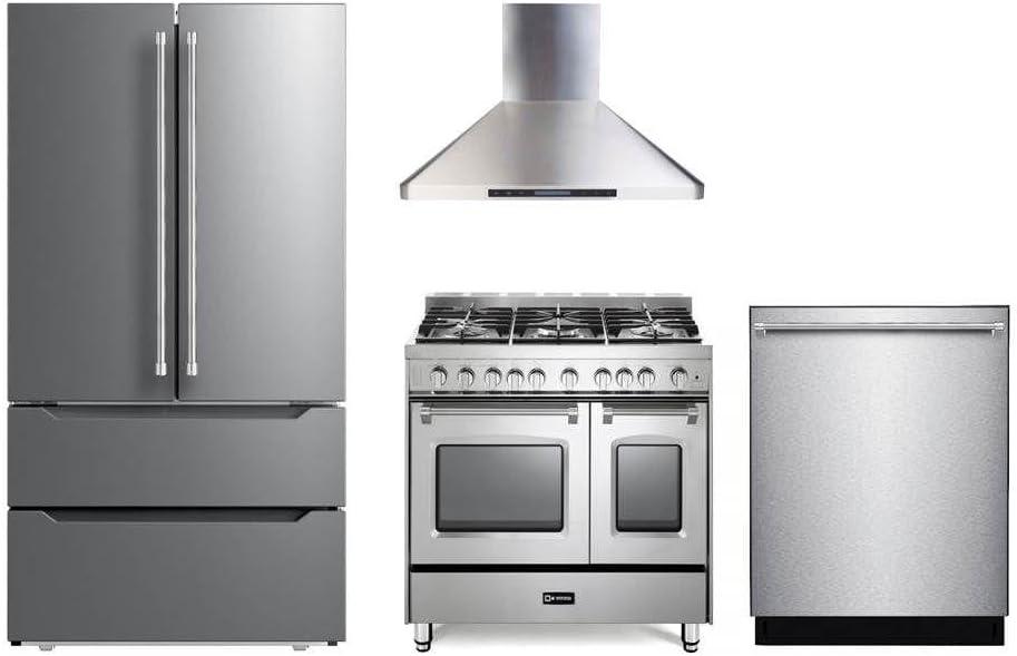 Verona 36" Stainless Steel Dual-Fuel Double Oven Range with Griddle