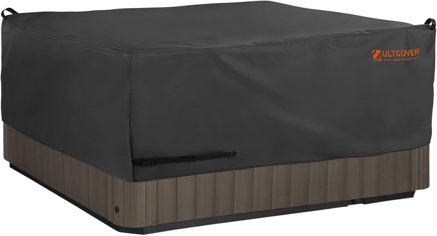 Black 85-Inch Waterproof Polyester Hot Tub Cover Protector