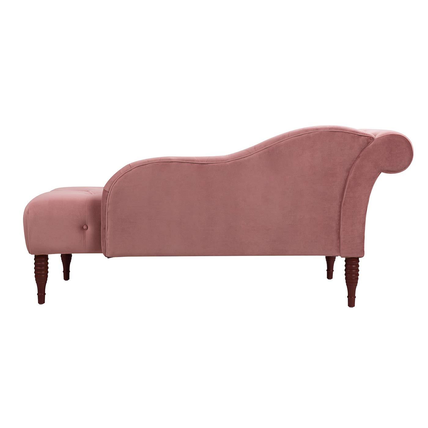 Samuel Tufted Roll Arm Chaise Lounge Ash Rose