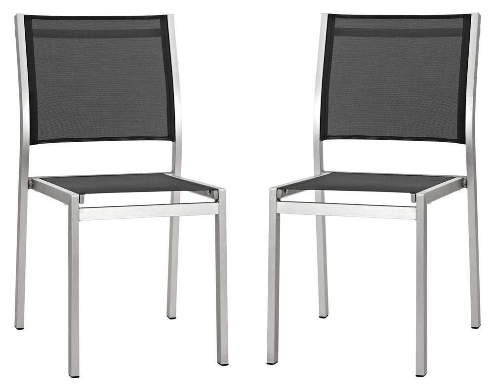 Modway Shore Side Chair Outdoor Patio Aluminum Set of 2
