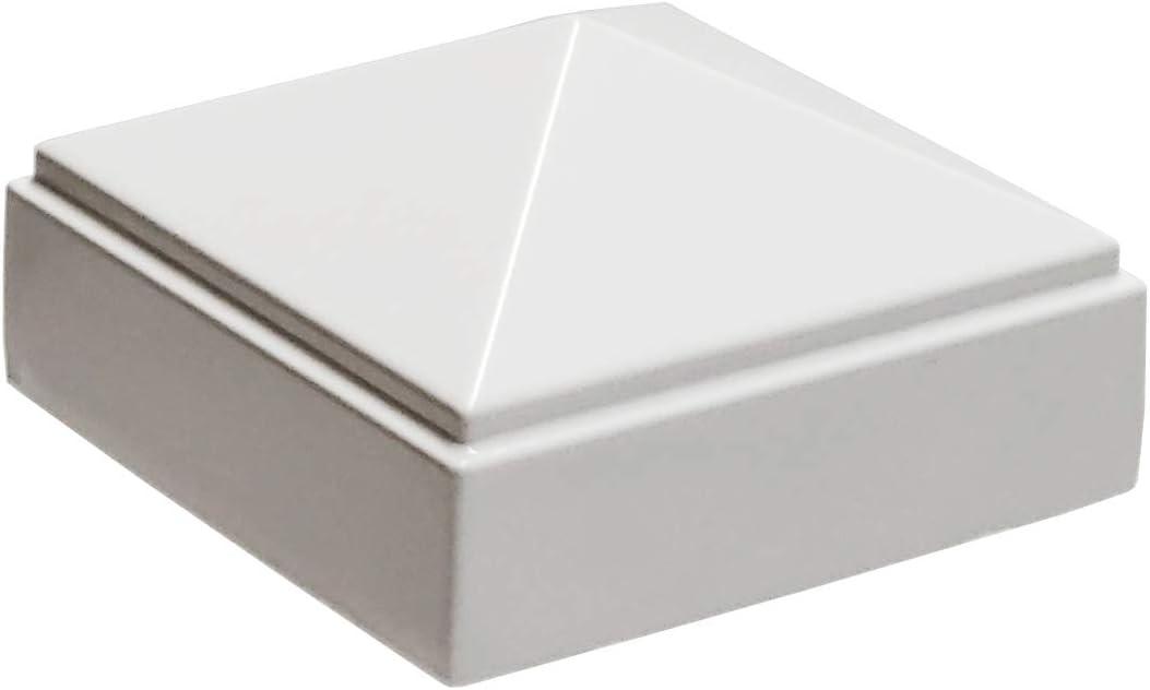 2" x 2" Aluminium Pyramid Post Cap for Metal Posts - Pressure Fit - White