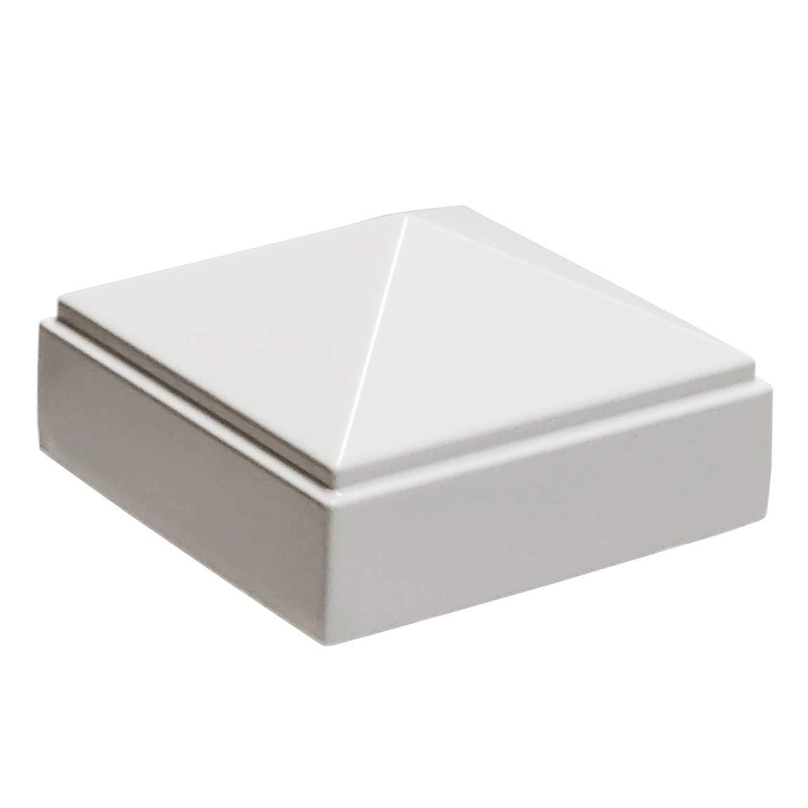 2" x 2" Aluminium Pyramid Post Cap for Metal Posts - Pressure Fit - White