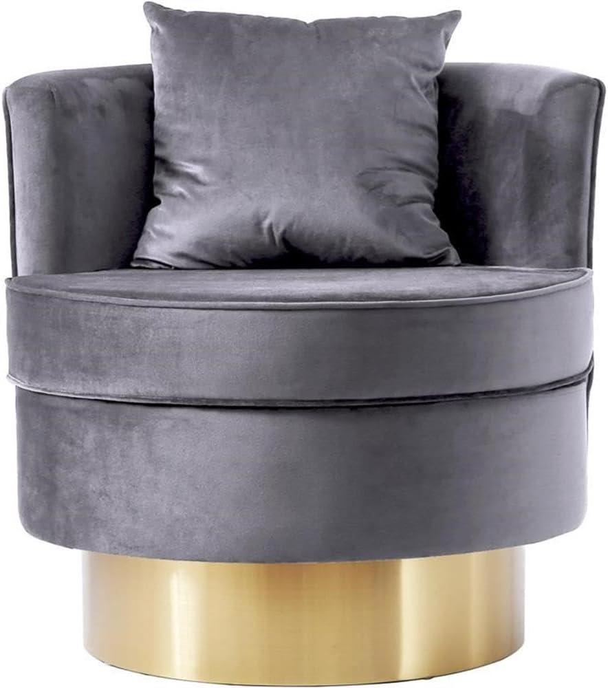 Meridian Furniture Kendra Grey Velvet Swivel Accent Chair