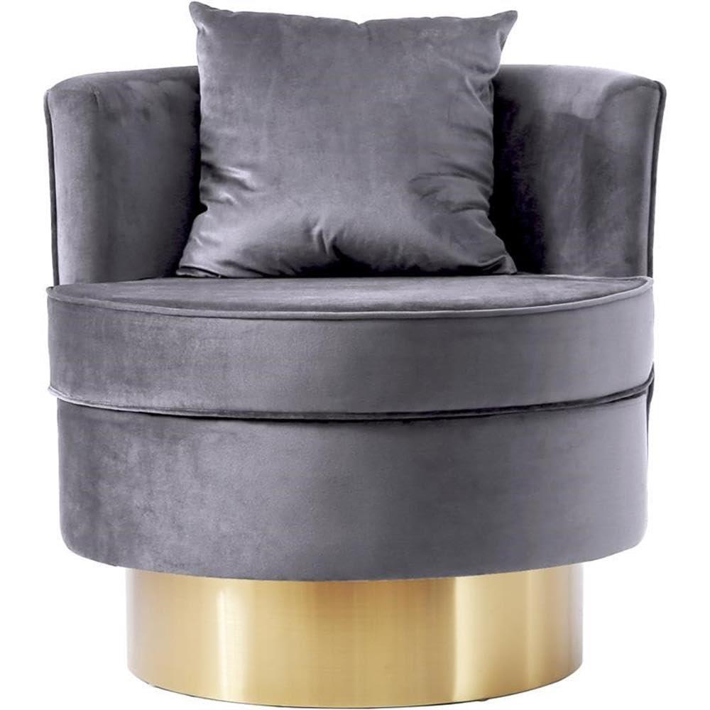 Meridian Furniture Kendra Grey Velvet Swivel Accent Chair