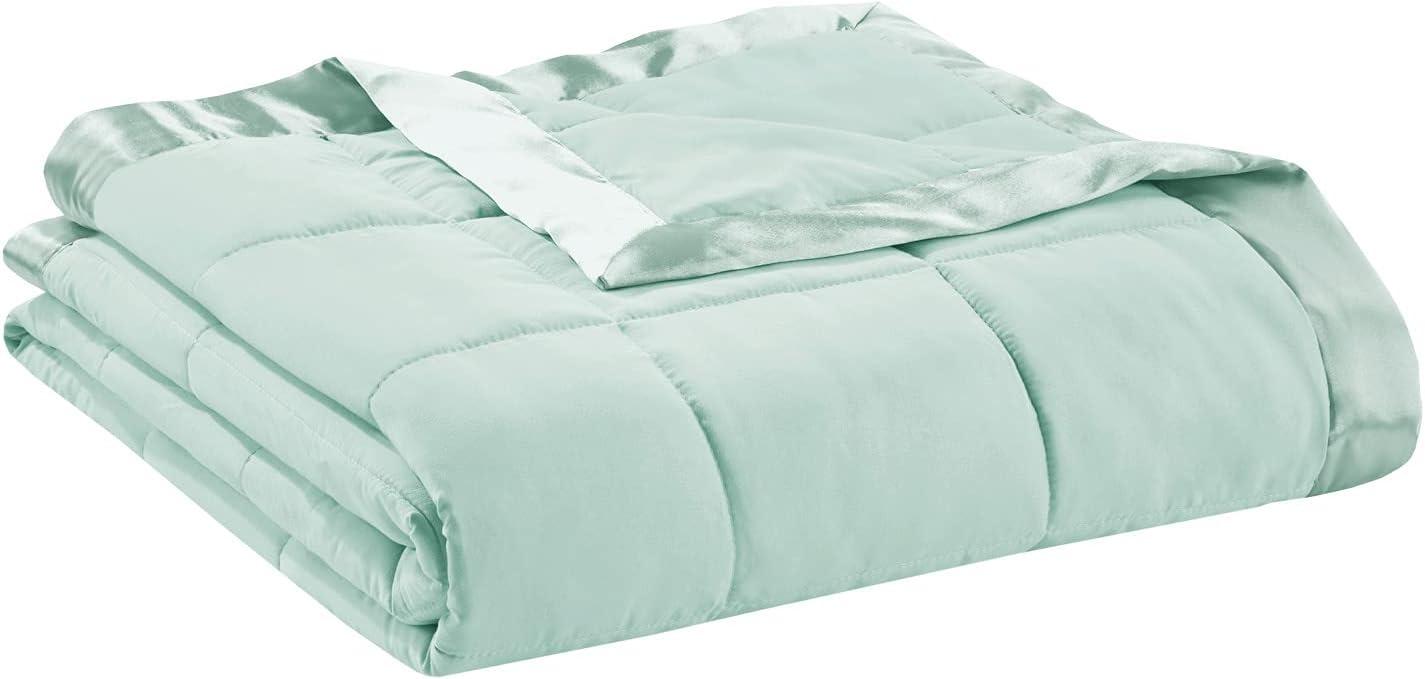 Lightweight Down Alternative Blanket with Satin Trim