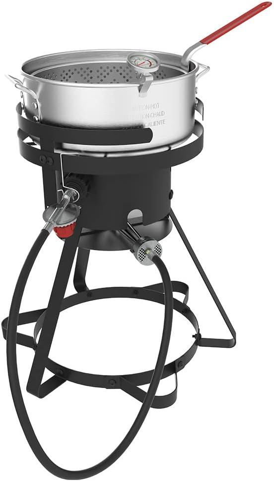 Nexgrill 10 Qt. Aluminum Fish and Wings Outdoor Propane Fryer Kit - 58,000BTUS