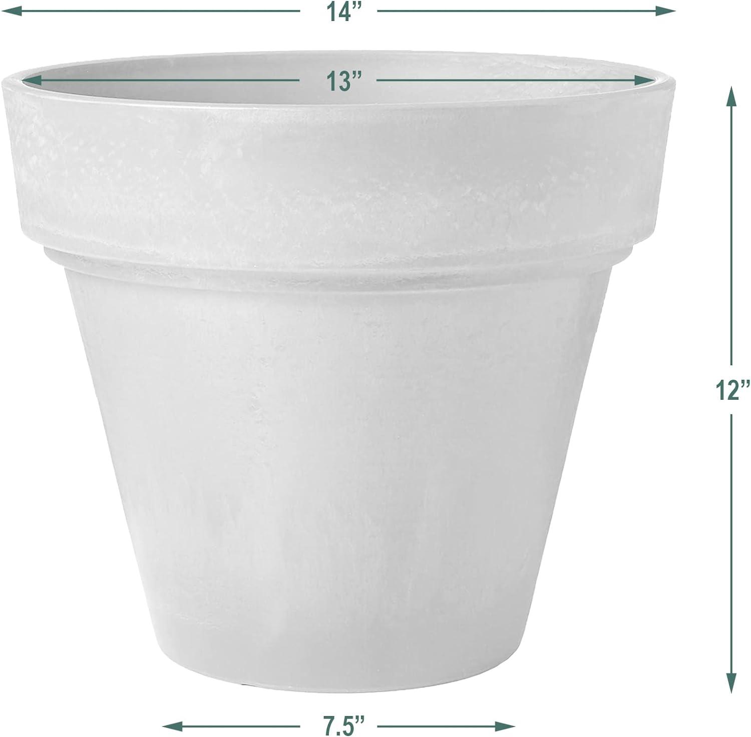 Terra Cotta Eco-Friendly Round Medium Outdoor Planter, 14"x13"