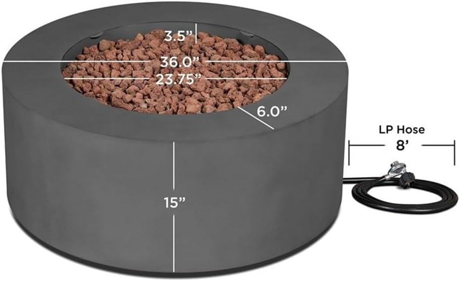 Aegean 36" Round Steel Propane or Natural Gas Fire Pit Table by Real Flame