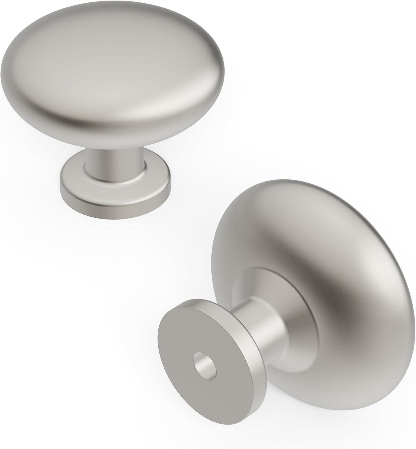 Hickory Hardware Heritage Designs Kitchen Cabinet Knobs, 1 1/8" Round Knob Pull for Doors, Drawers and Dressers (Set of 10)