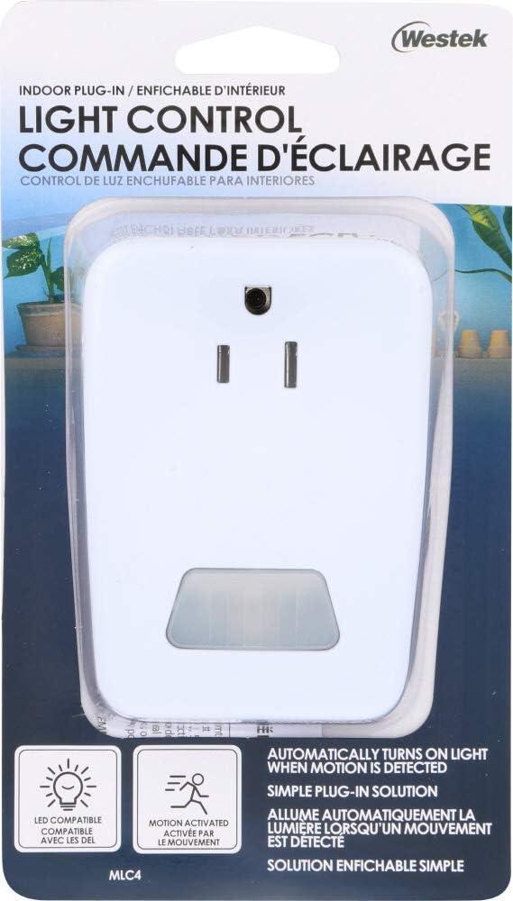 White Wireless Motion Sensing Plug-In Light Control