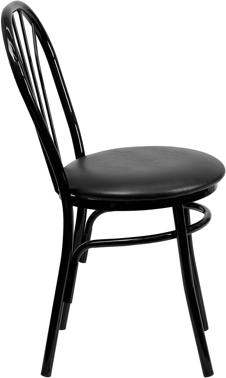 Flash Furniture HERCULES Series Fan Back Metal Chair - Black Vinyl Seat