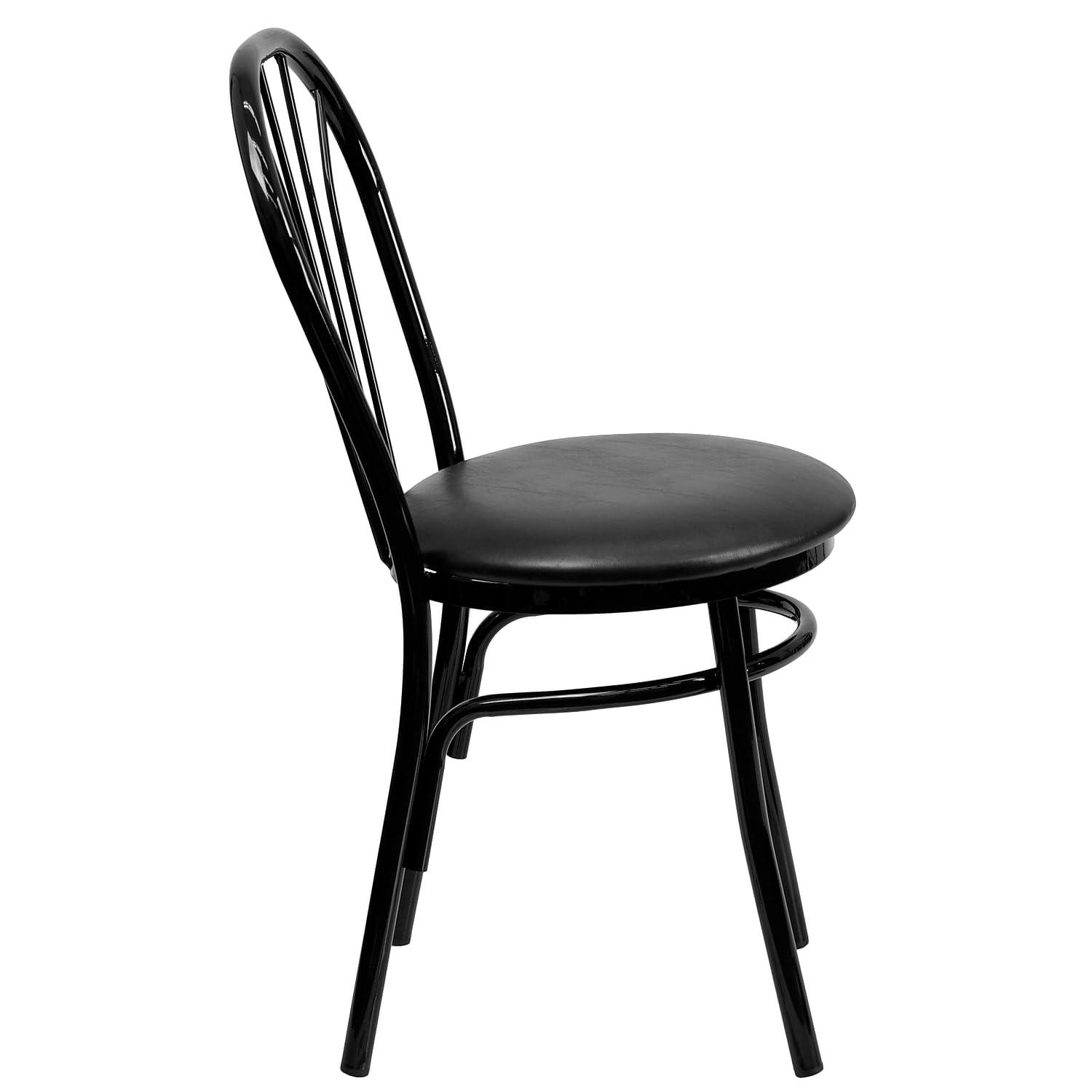 Flash Furniture HERCULES Series Fan Back Metal Chair - Black Vinyl Seat
