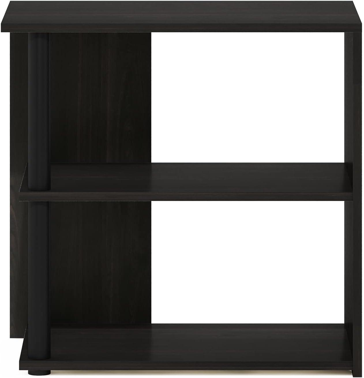 Furinno Romain 2-Tier End Table, Espresso/Black