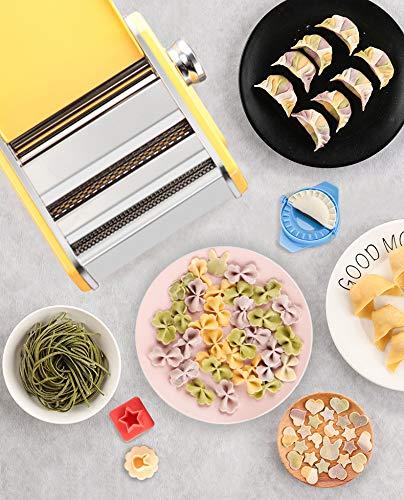 elabo Pasta Machine - Stainless Steel Roller Pasta Maker - 7 Adjustable Thickness Settings Noodles Maker with Hand Crank, Perfect for Spaghetti, Fettuccini, Lasagna or Dumpling Skins