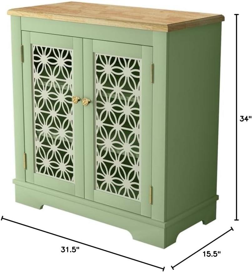 LIVILAND 30 in. Storage Sideboard Buffet Accent Cabinet - Green