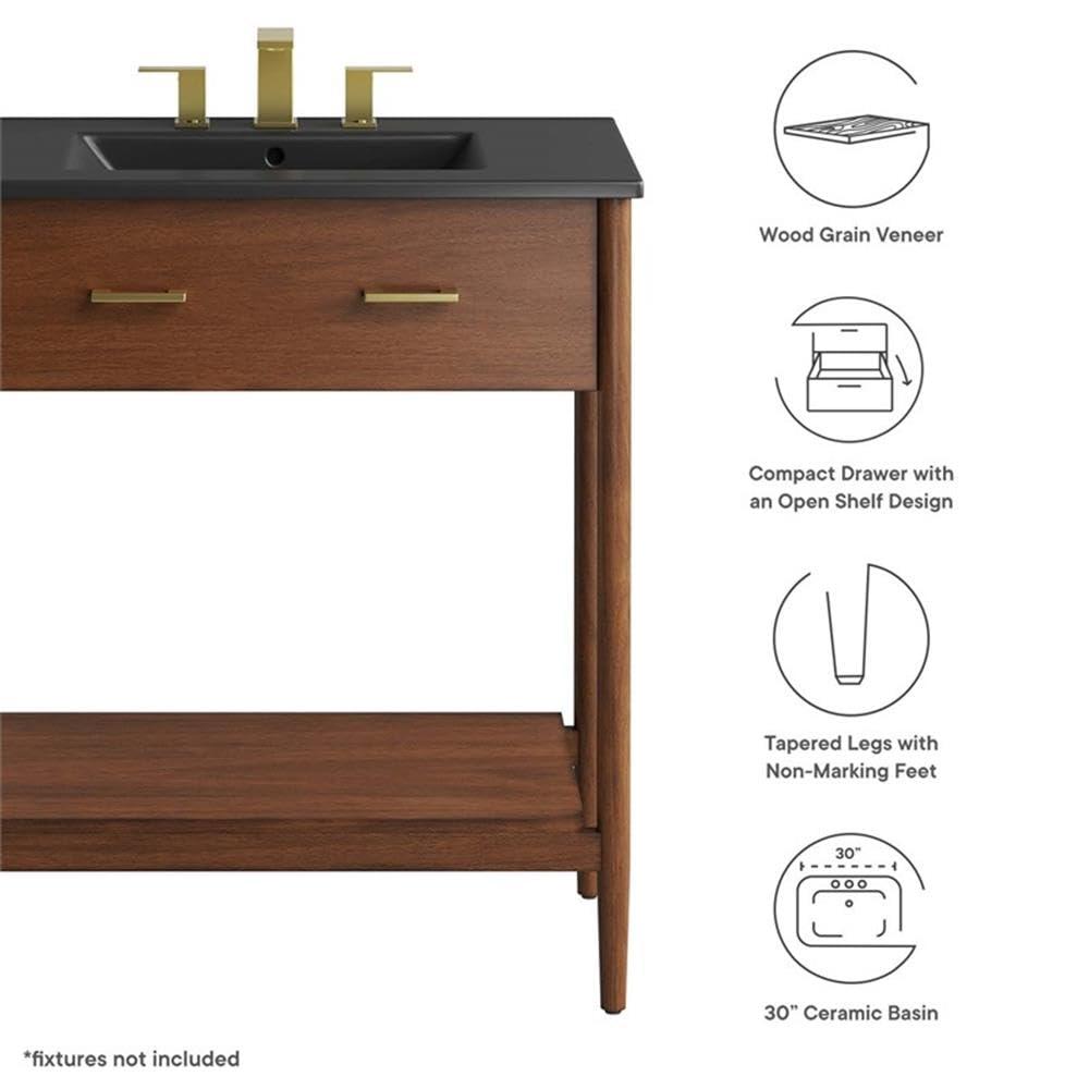 Modway Modway Zaire 30'' Single Bathroom Vanity with Ceramic Top