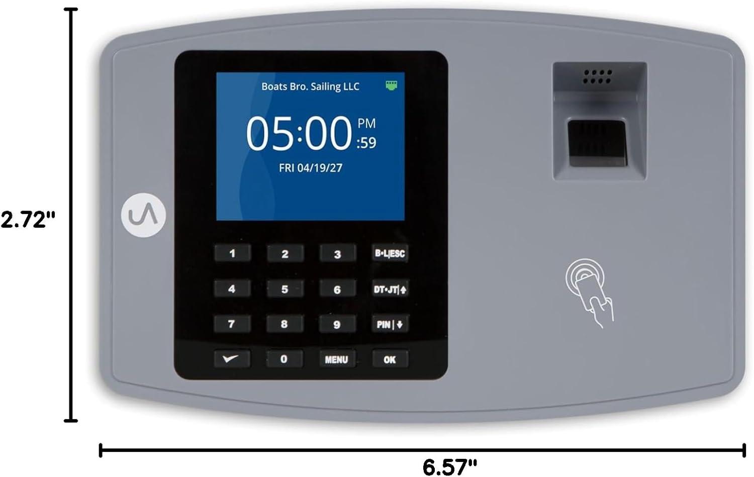 uAttend BN6500 Biometric Fingerprint Time Clock System for Small Business with WiFi and Cloud-Based Employee Timecards