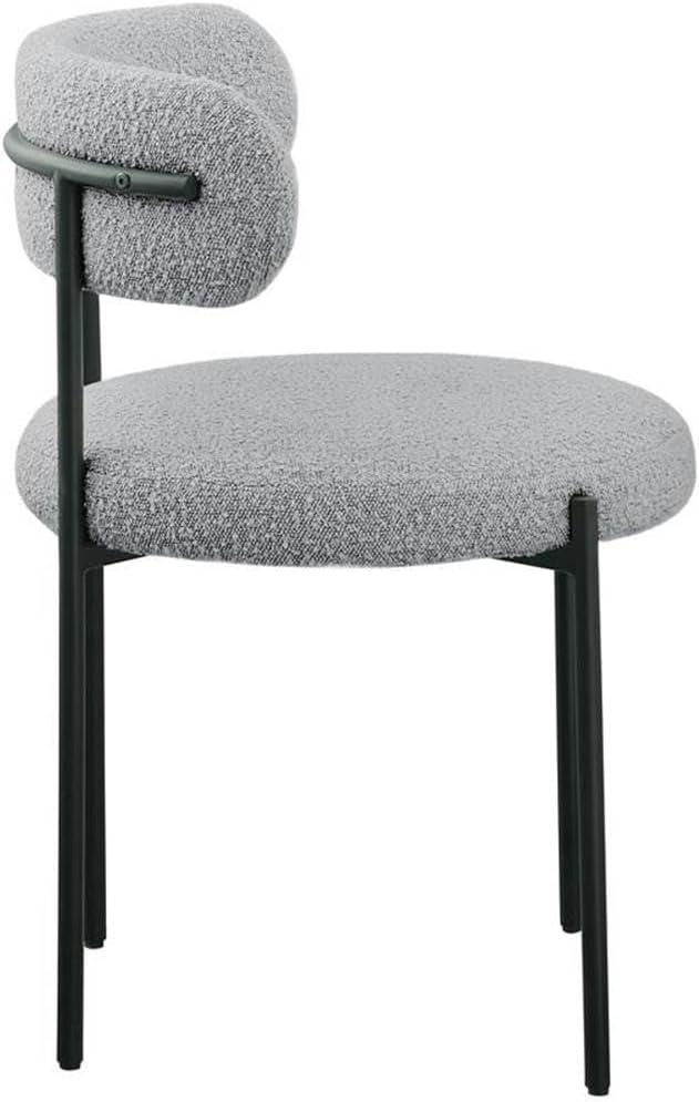 Meridian Furniture Beacon Silla de Comedor de Tela Boucle Gris