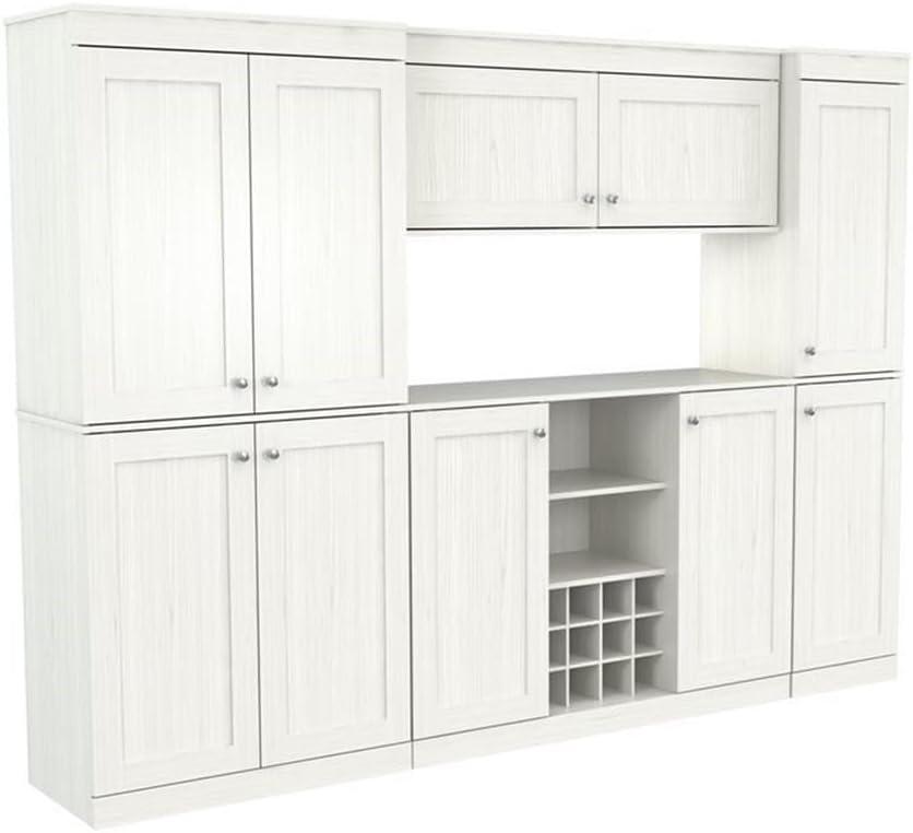 Inval 4-Piece Shaker Laminate Kitchen Cabinet System 95"W, Washed Oak