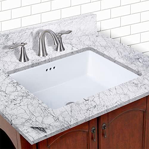 Miseno  17 x 13 in. Rectangular Undermount Bathroom Sink with Rear Overflow, White