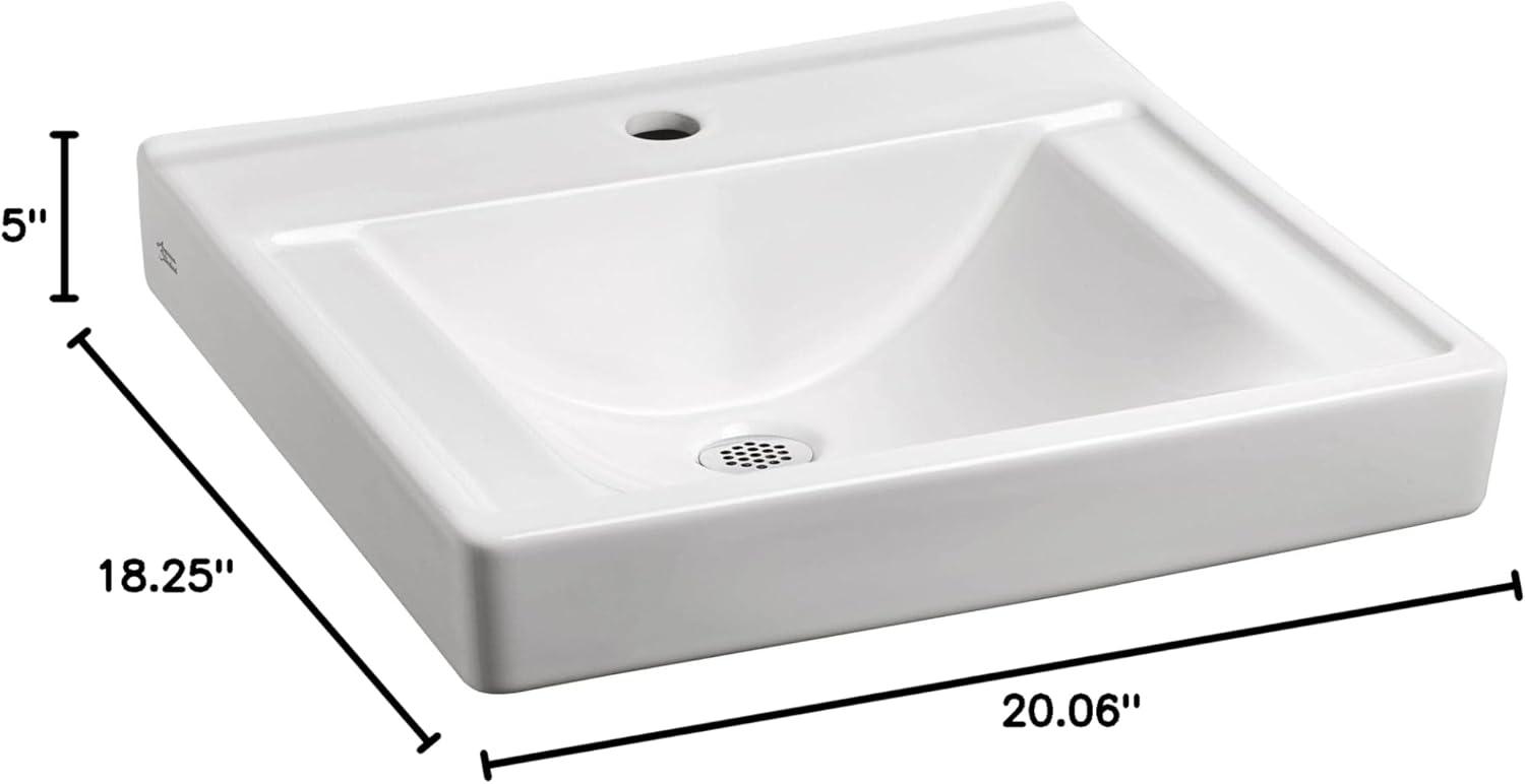 American Standard Decorum 18.25'' White Vitreous China Rectangular Bathroom Sink