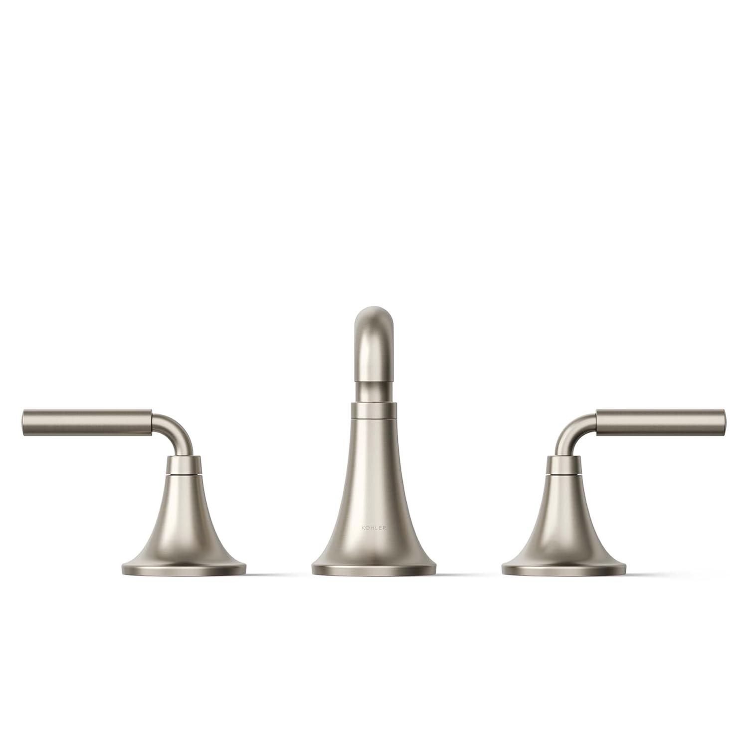 Tone Widespread Bathroom Sink Faucet, Three-Hole Bathroom Faucet with Clicker Drain, 1.2 GPM