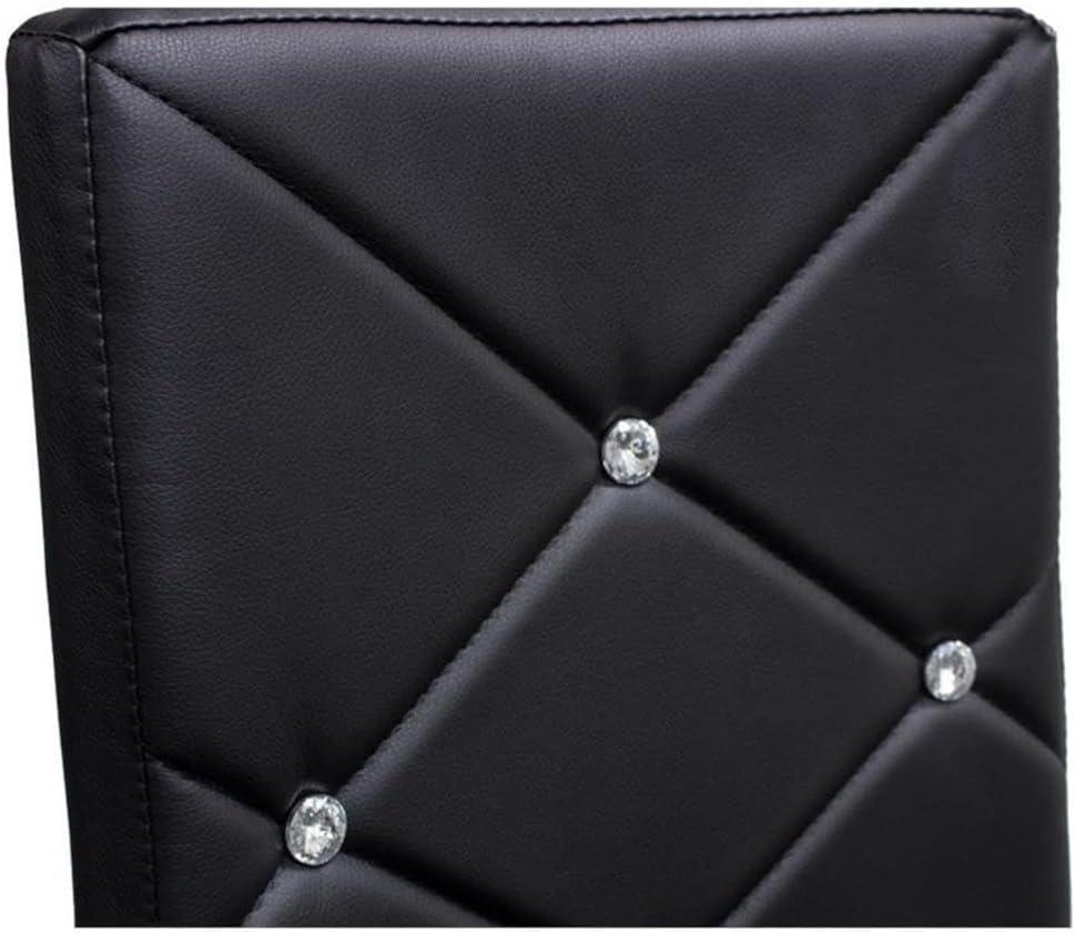 Best Master Faux Leather and Chrome Dining Side Chair in Black (Set of 4)