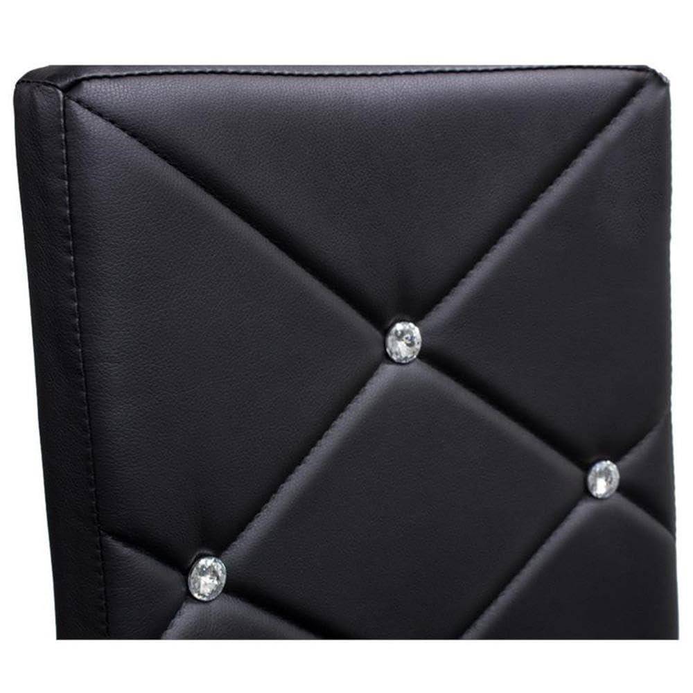 Best Master Faux Leather and Chrome Dining Side Chair in Black (Set of 4)