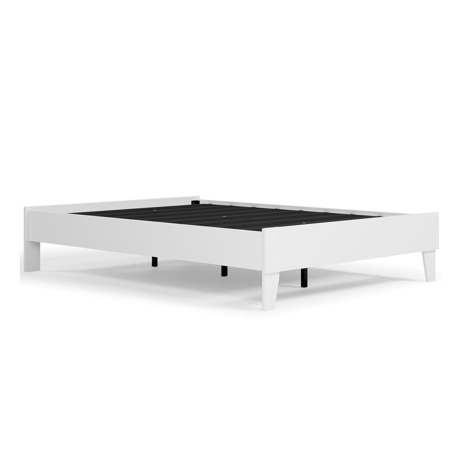 Full Piperton Platform Bed White - Signature Design by Ashley: Modern Style, No Box Spring Needed