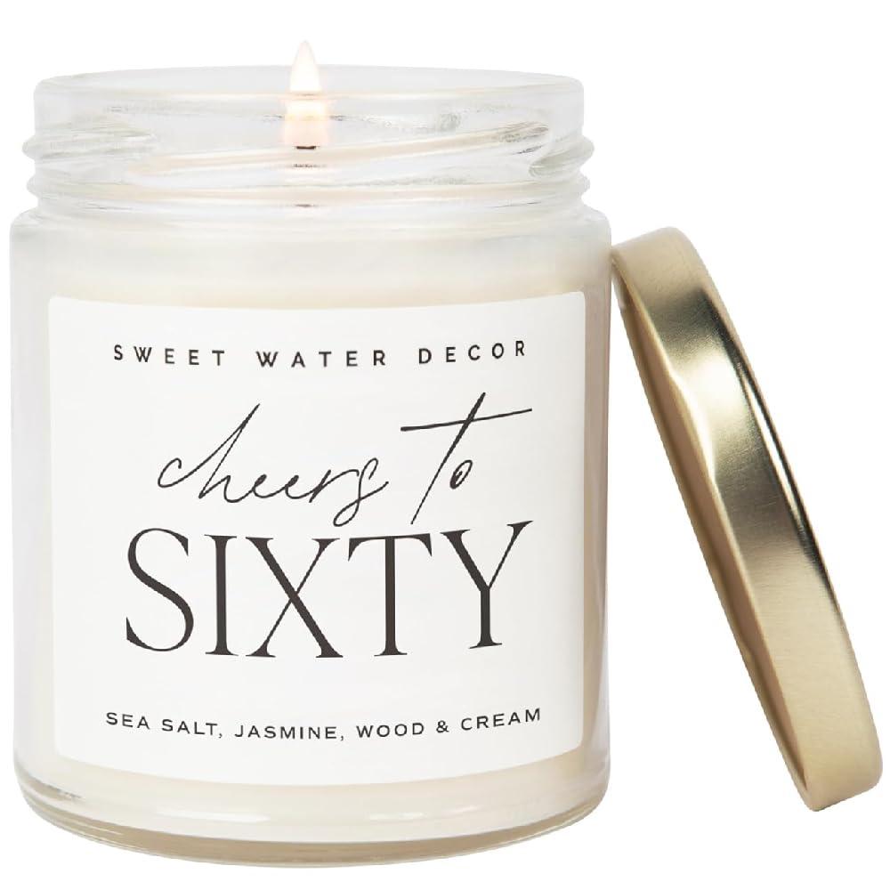 Sweet Water Decor Cheers to 60 9oz Clear Jar Candle