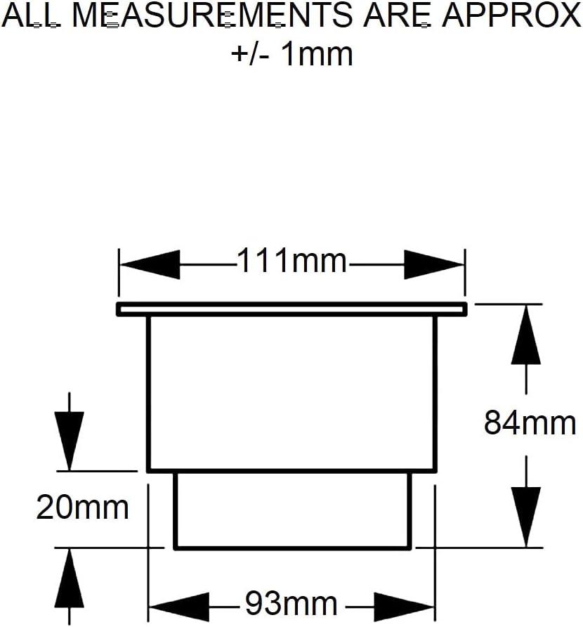 Replacement Black Plastic Cup Holders, Chrome or Wood Finished Lip, Set of 2 (Chrome)