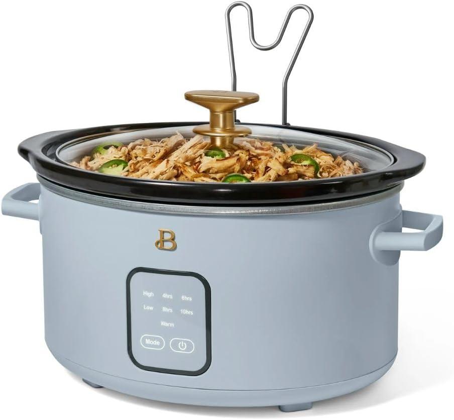 Beautiful 4Qt Slow Cooker with Touch-Activated Display, White Icing by Drew Barrymore