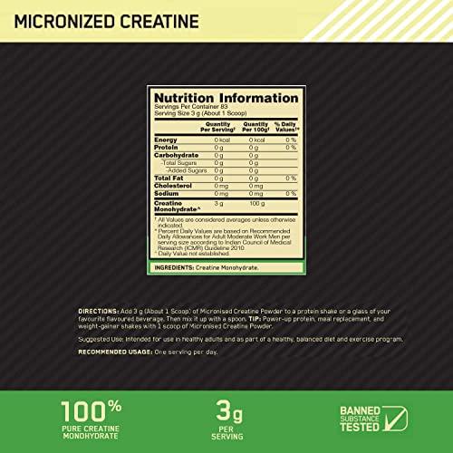 Optimum Nutrition Creatine Sports Nutrition Supplement Powder - 300g: Energy, Dieting, Powder Form
