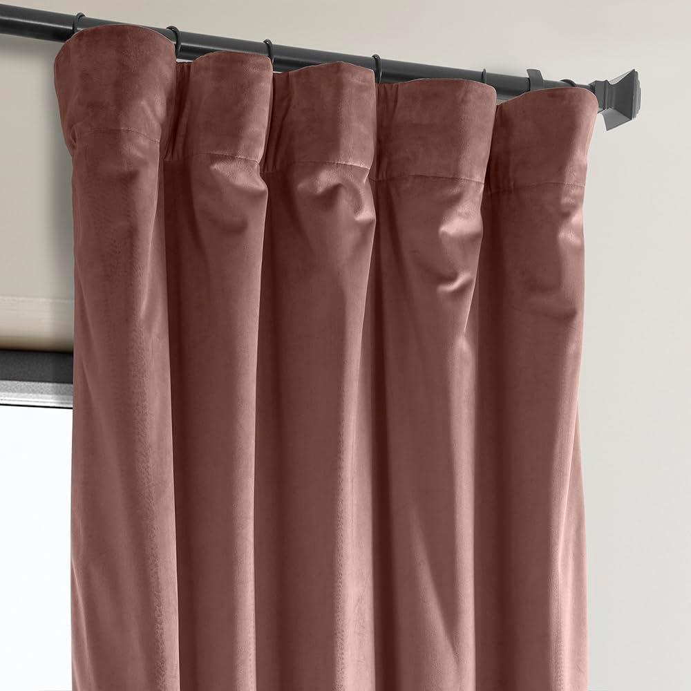 Wild Rose Velvet Room-Darkening Curtain Panel 84"