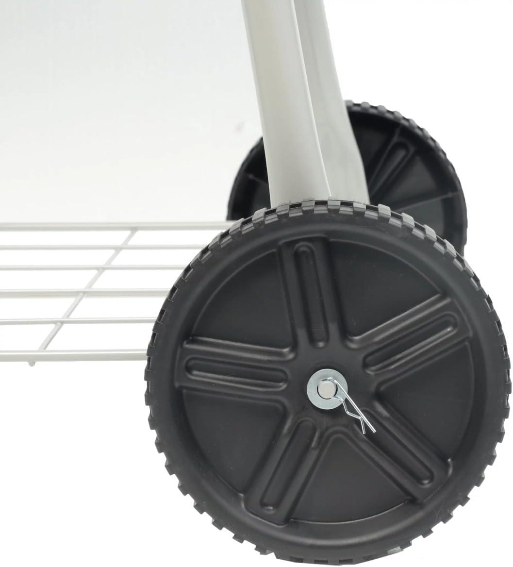 Large Black Steel Charcoal Grill with Wheels and Smoker