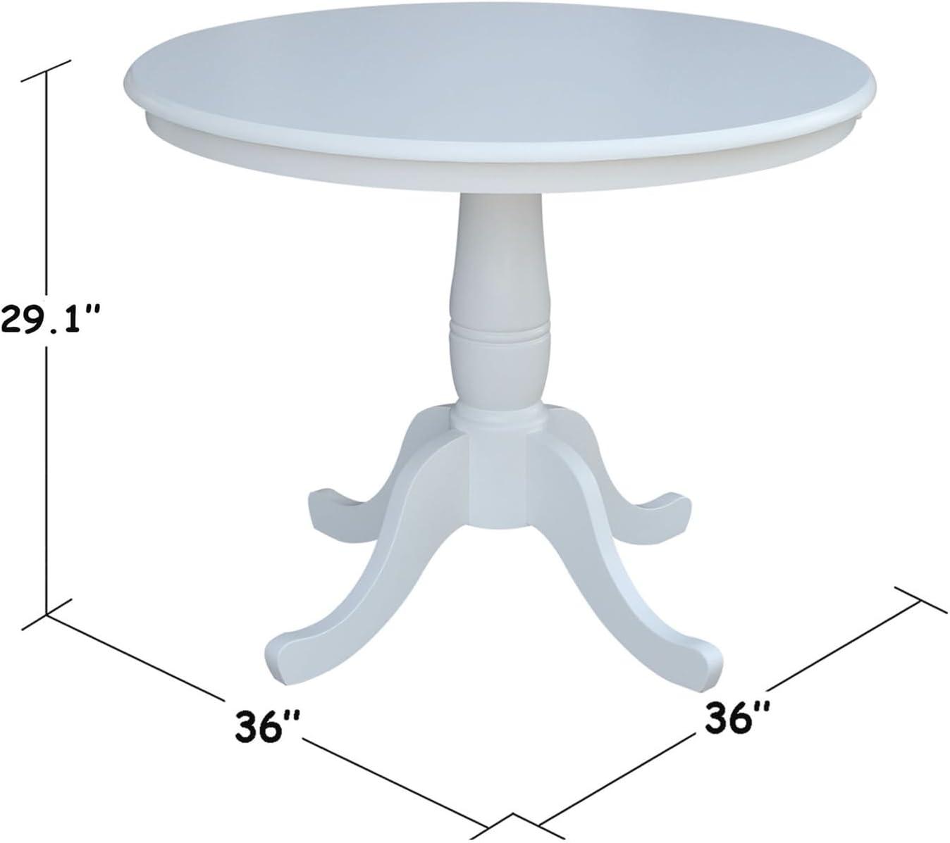 36" Round Top Pedestal Table White - International Concepts