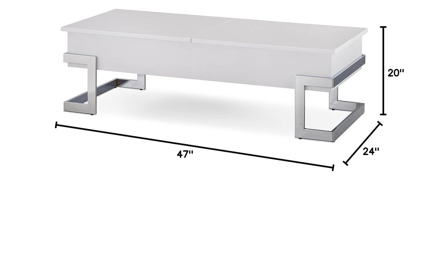 Wooden Coffee Table With Lift Top Storage Space White - Saltoro Sherpi