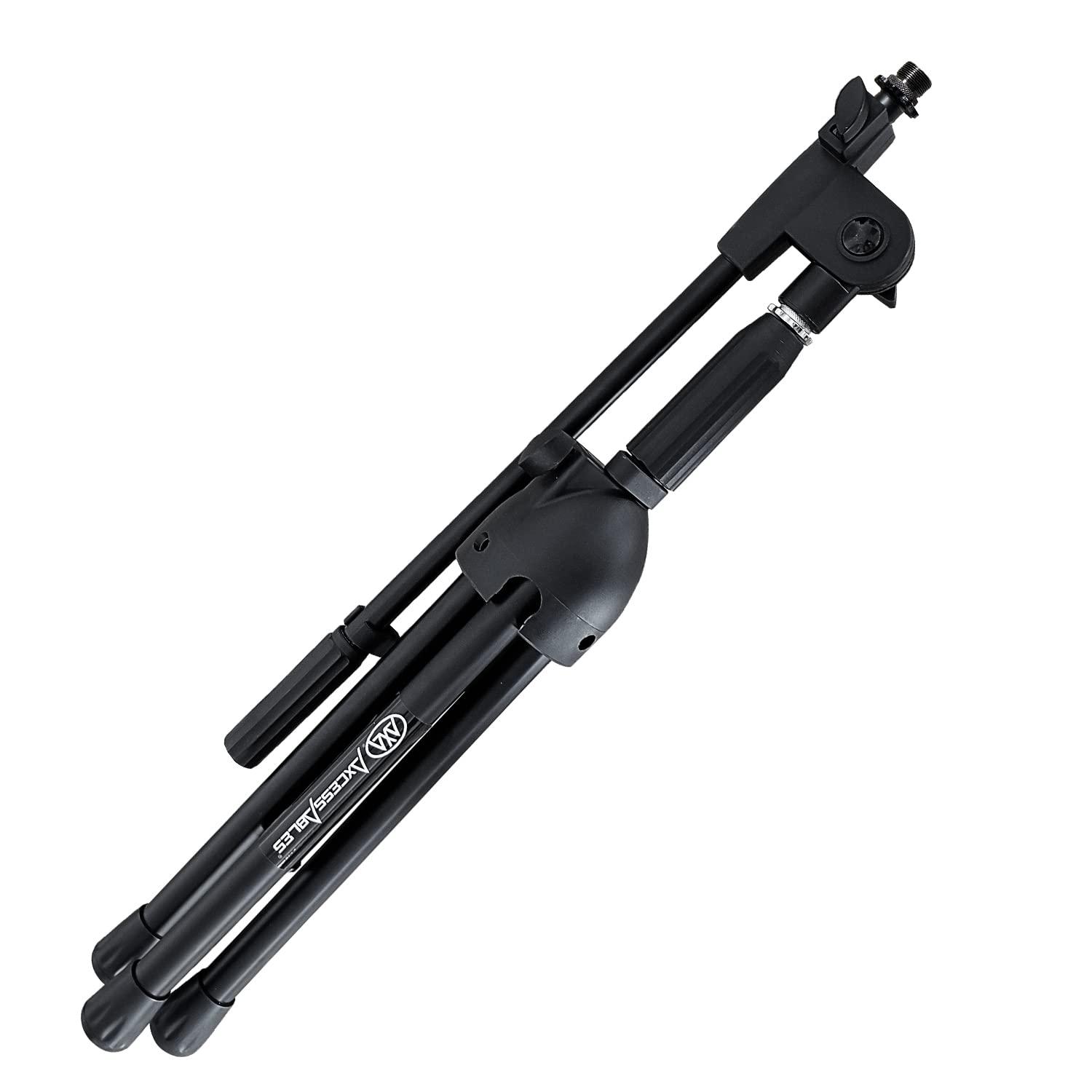 AxcessAbles Short Microphone Stand with Boom Arm | Low Profile Mic Tripod Stand for Kick Drums | Guitar Amp Stand | Low-Pro Mike Stand (MS-101L)