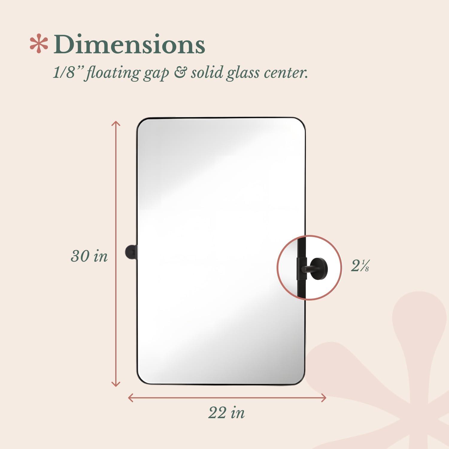 Hamilton Hills Black Metal Surrounded Round Pivot Mirror Silver Backed