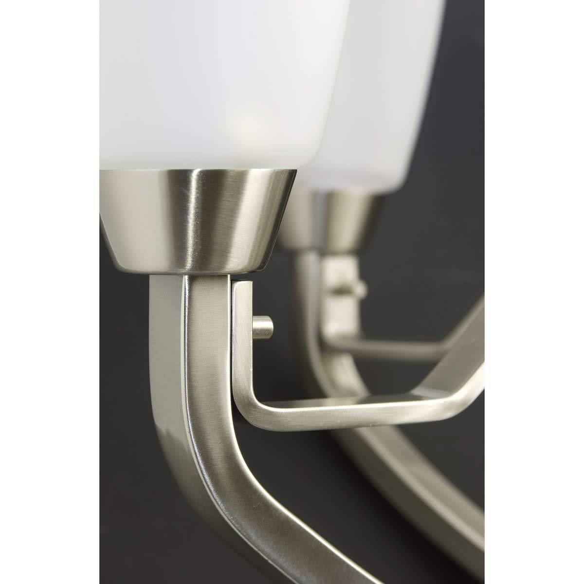Progress Lighting Wisten 1-Light Pendant, Brushed Nickel, Etched Glass Shade Collection