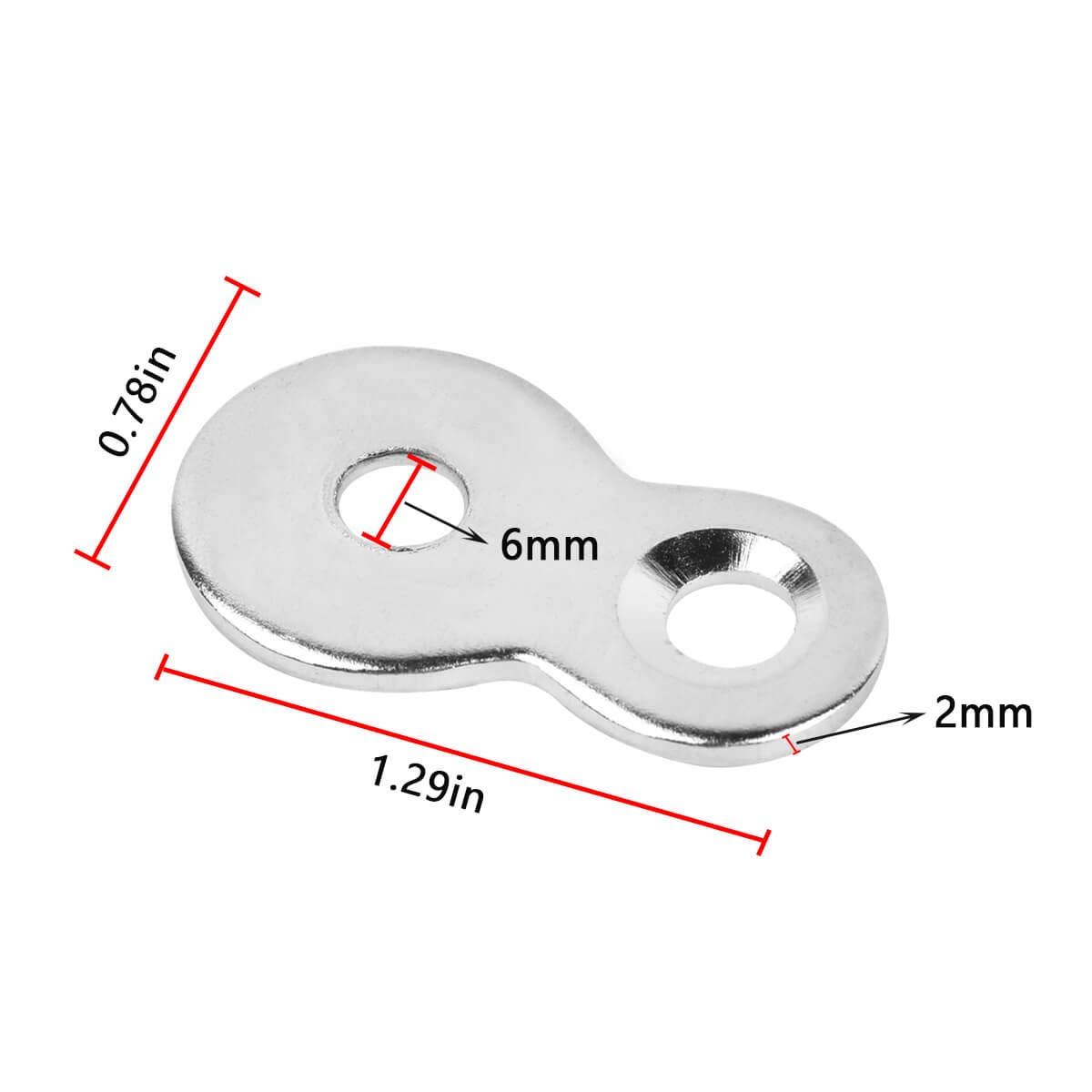 20 Pack Figure 8 Steel Desk Top Fastener Clip - Heavy Duty Figure-Eight Fasteners Clips Attaching a Table, Solid Steel, 12 Gauge