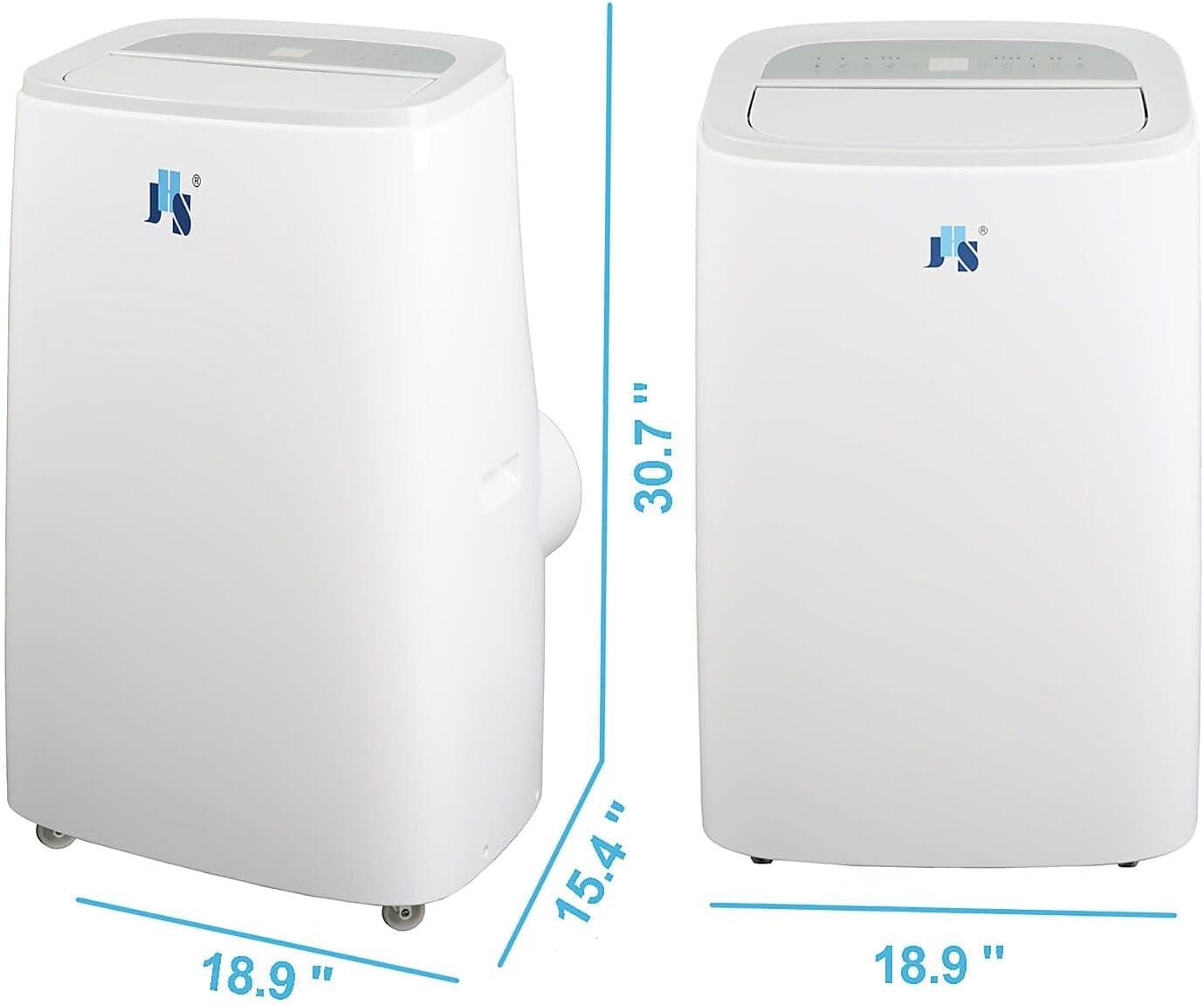 JHS 10,800 BTU (15,000 BTU ASHRAE) 115V Portable Air Conditioner with Remote, Rooms up to 550 sq ft, A020A-10KR