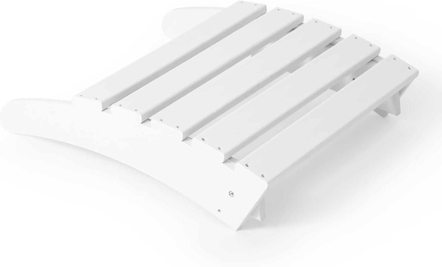 WestinTrends All-Weather Outdoor Patio Poly Adirondack Ottoman Footrest, White