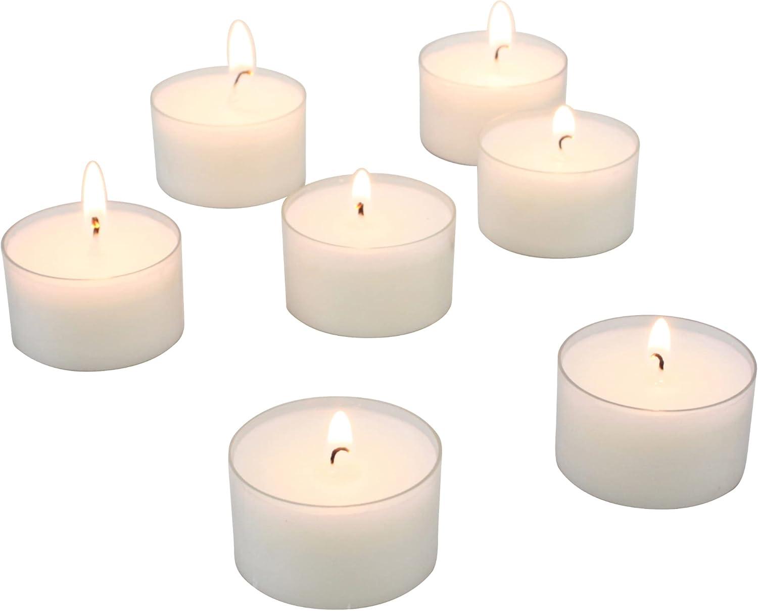 Sustainable Palm Wax White Tealight Candles, 96 Pack