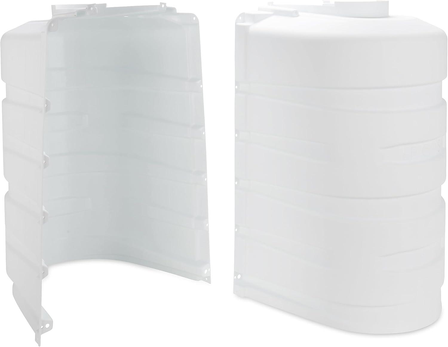 Camco Camper/RV Propane Tank Cover | Features Hinged Top Panel & Custom Molded Design | Fits (2) 30lb Tanks | Protects Propane Tanks during Travel, Camping, RV Storage and Organization | White (50515)