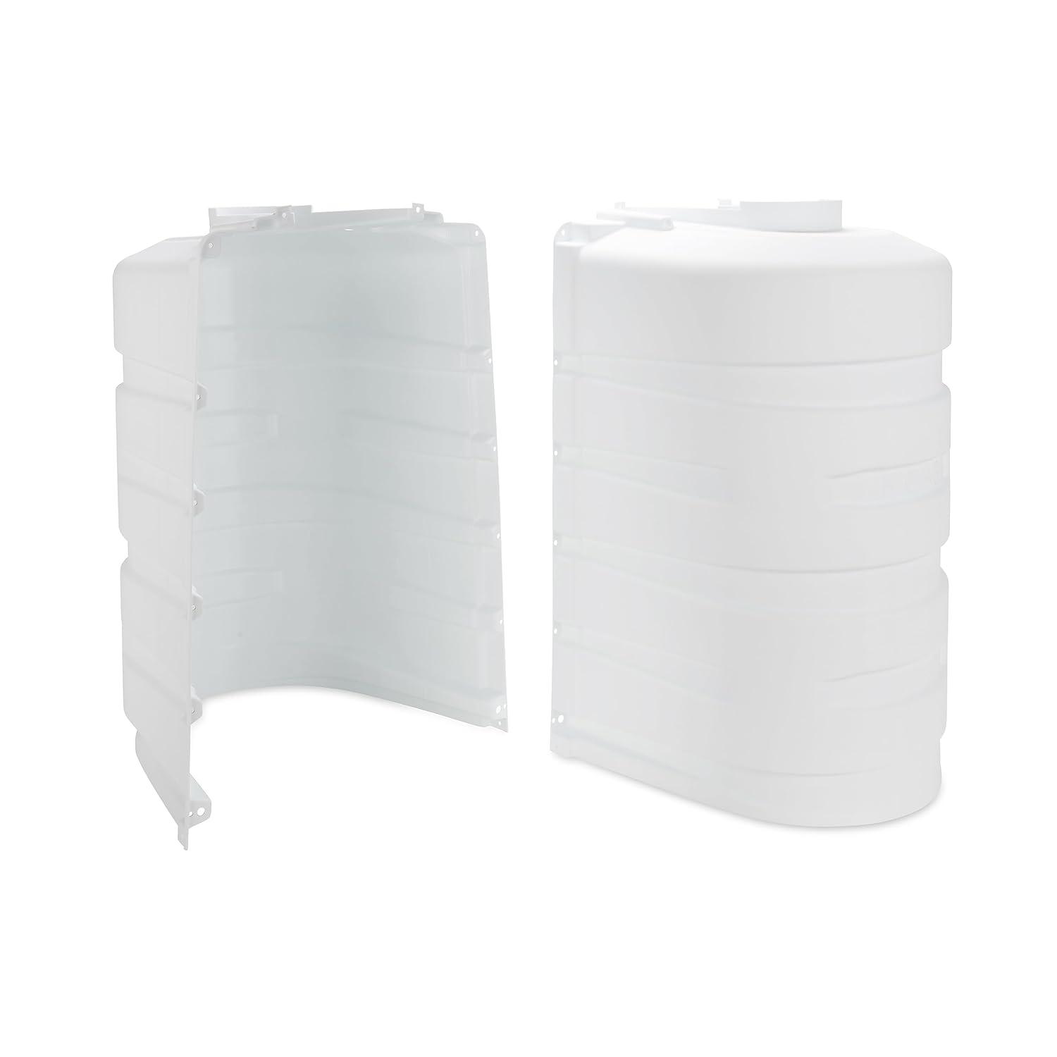 Camco Camper/RV Propane Tank Cover | Features Hinged Top Panel & Custom Molded Design | Fits (2) 30lb Tanks | Protects Propane Tanks during Travel, Camping, RV Storage and Organization | White (50515)