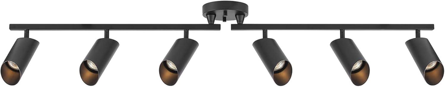 Modern 3.8 ft. Matte Black Foldable Hard Wired Indoor Track Lighting Kit with Adjustable Step Heads
