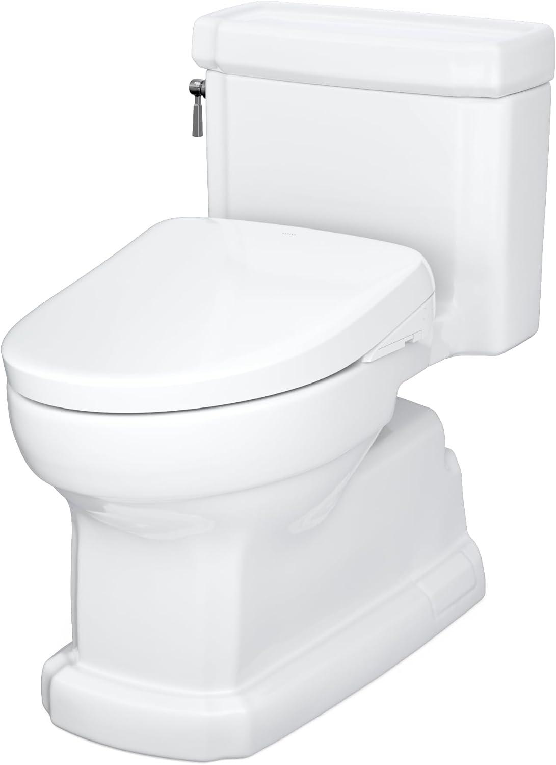 Cotton White Elongated High Efficiency Macerating Toilet with Bidet